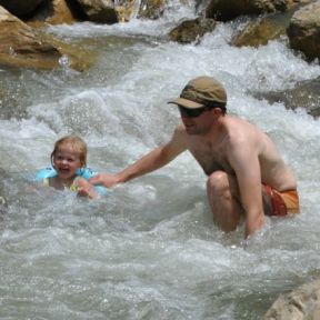 Riding the rapids with dad